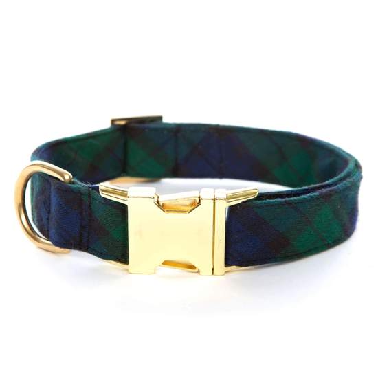 Black watch shop plaid dog collar